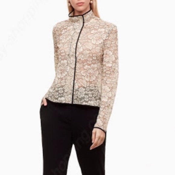 Aritzia Babaton Hopkins Cream Lace Blouse Top - Picture 2 of 12